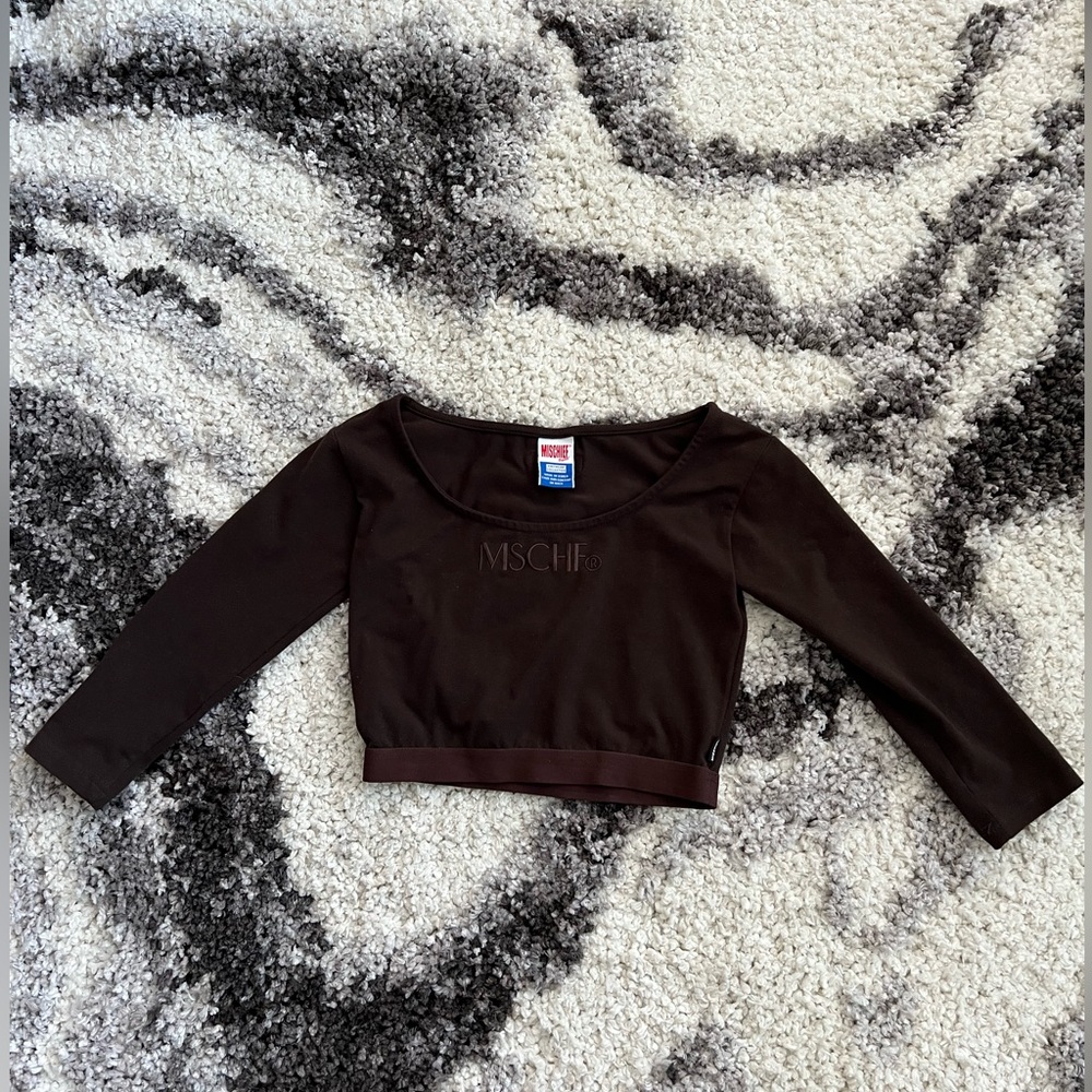 Mischief Korea Brown Cropped Top